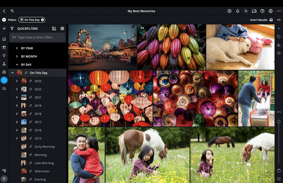 A screen shot of a photo gallery in Mylio Photos v24