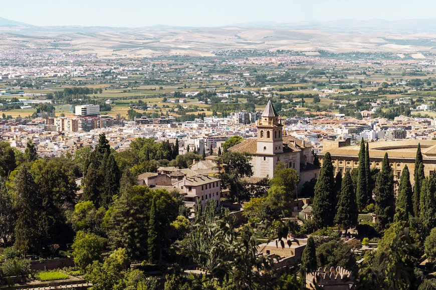 An aerial view of the city of granada, spain.