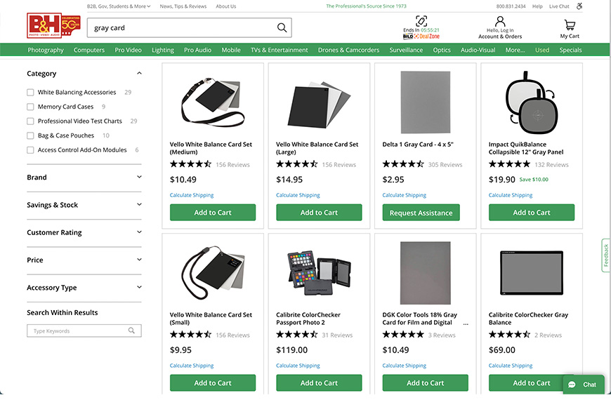 A screen shot of a website showing various items for sale.
