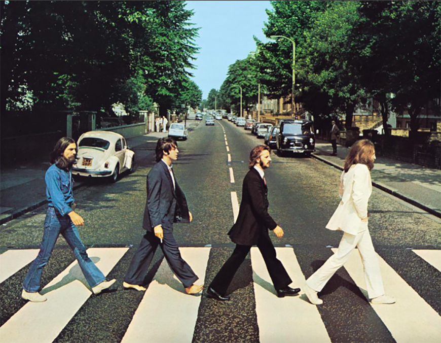 The beatles' abbey road album cover.
