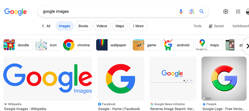 Google logos on a computer screen.