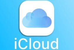The icloud logo on a blue background.