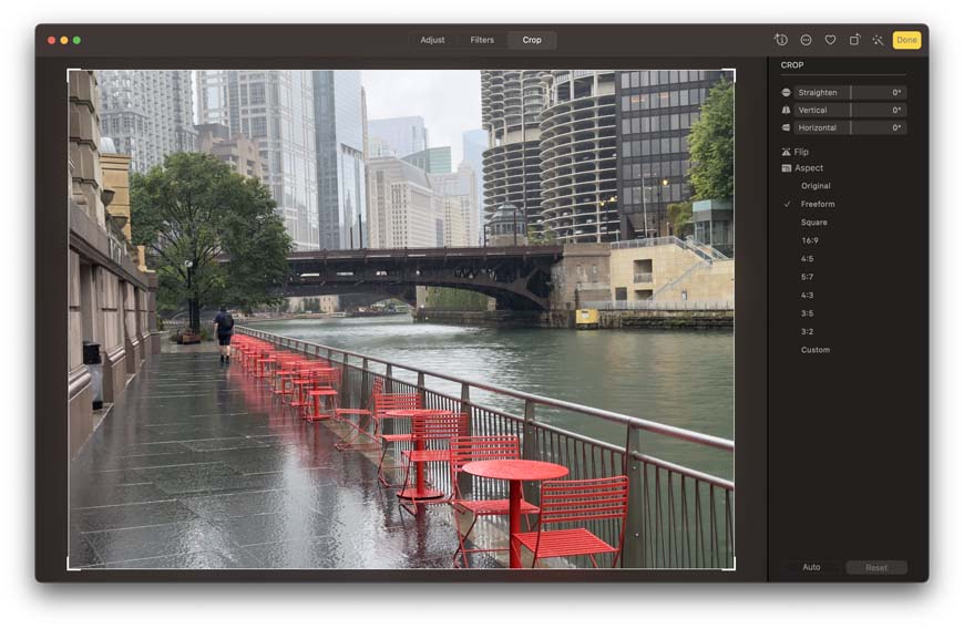 Editing features in the Photos app on mac