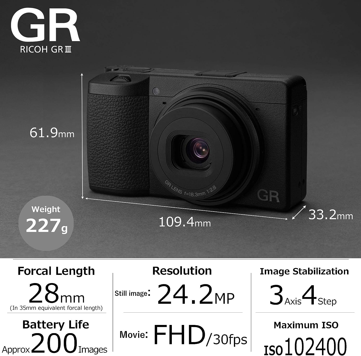 The gr roc g5 camera is shown on the screen.