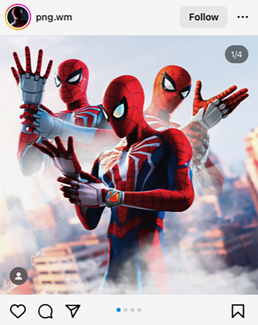 The spider - man and spider - man are shown on an instagram.
