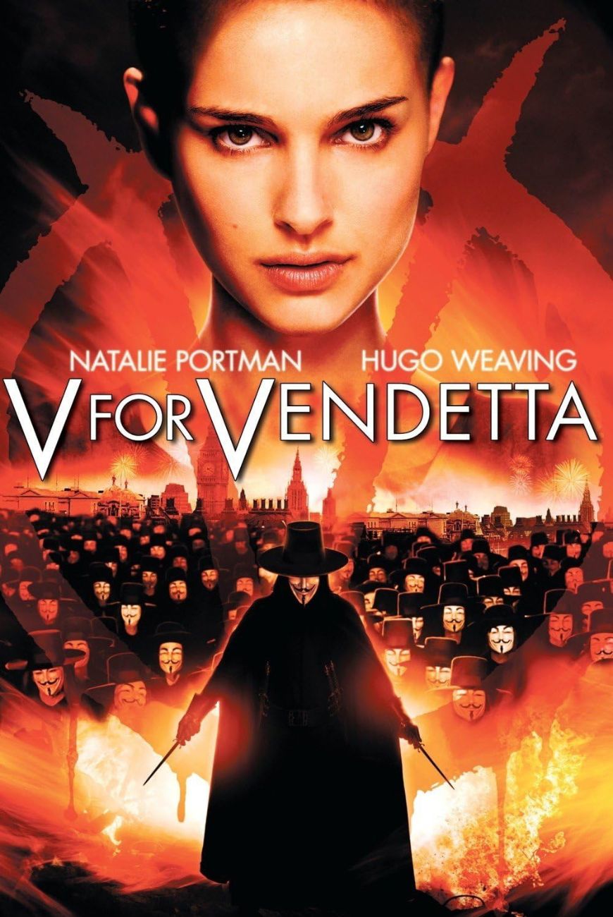The poster for v for vendetta.
