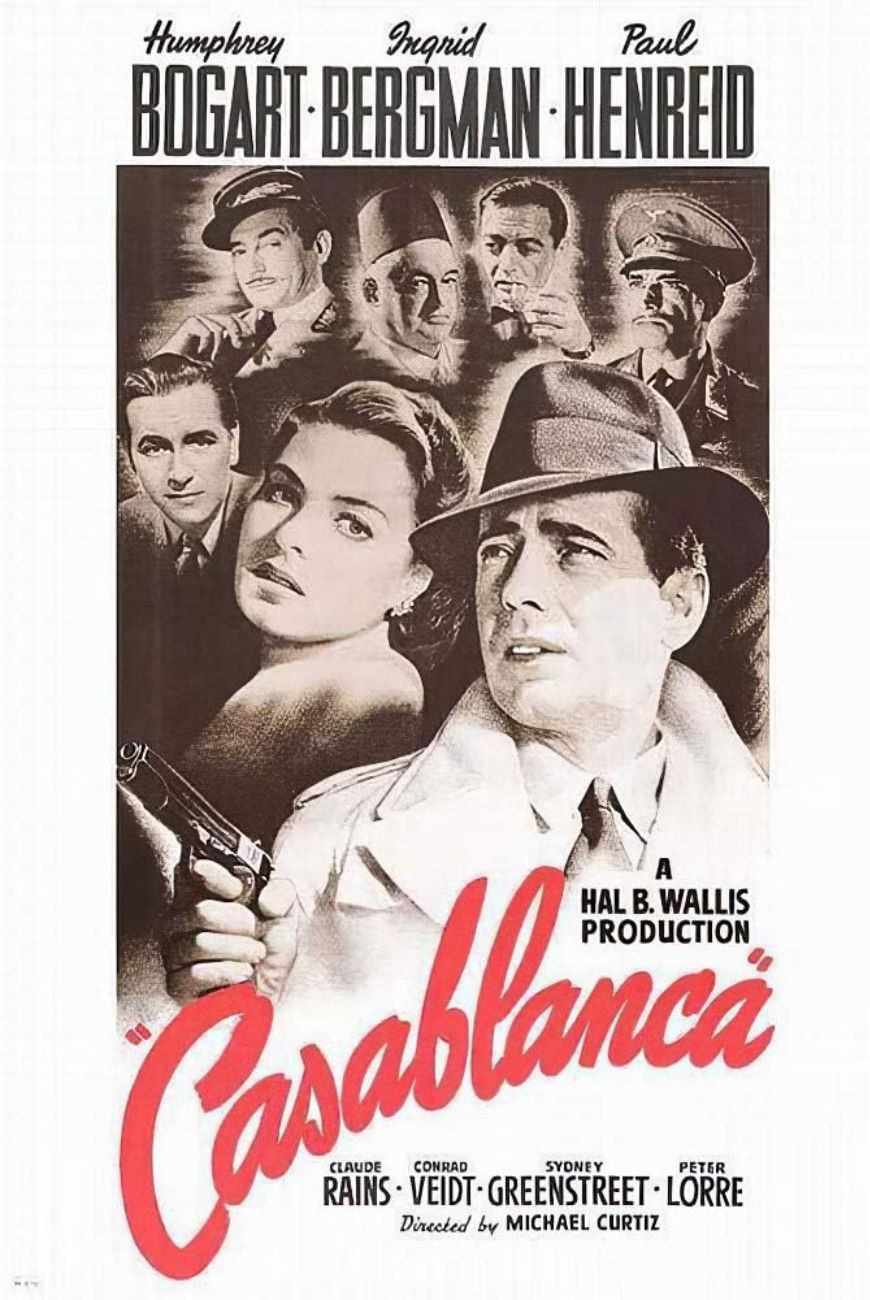 A movie poster for casablanca.