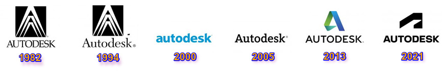 The history of autodesk logos.