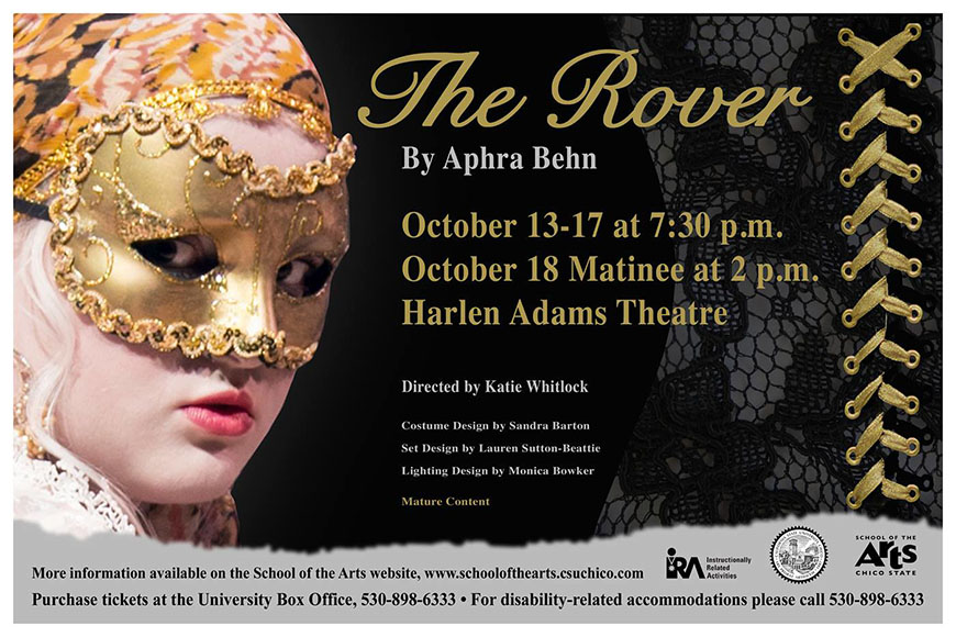 A poster for the rover at harvard adams theatre.