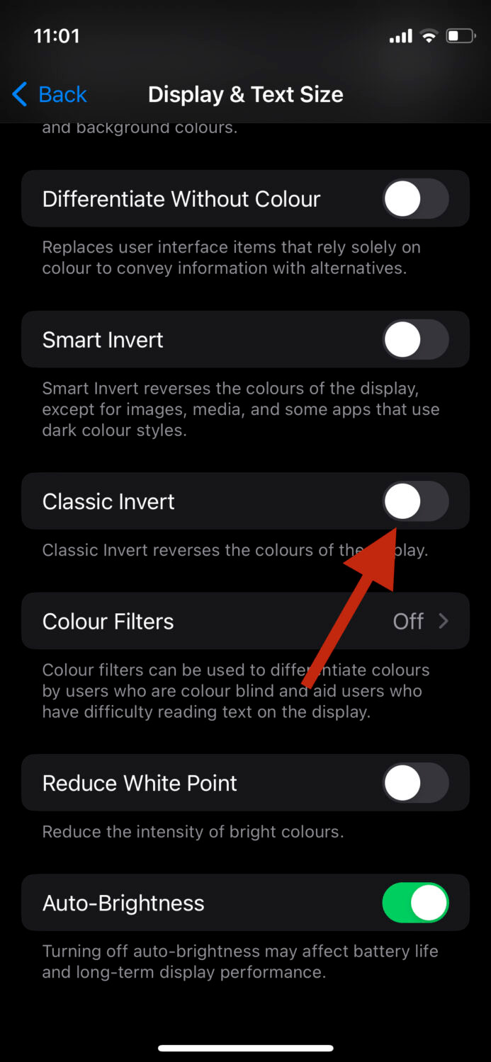 How to change the display and text size on the iphone.