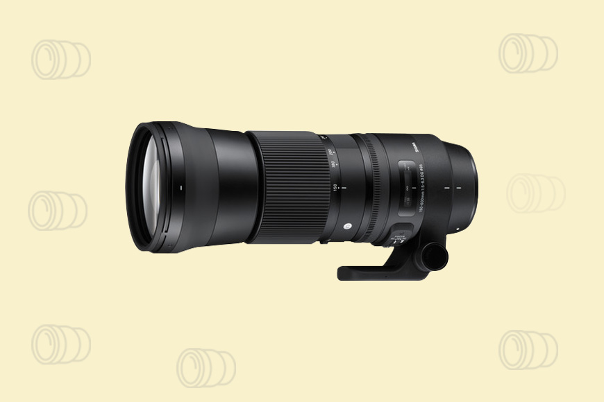 A sigma 70-200mm f/2 8 gsm lens on a yellow background.