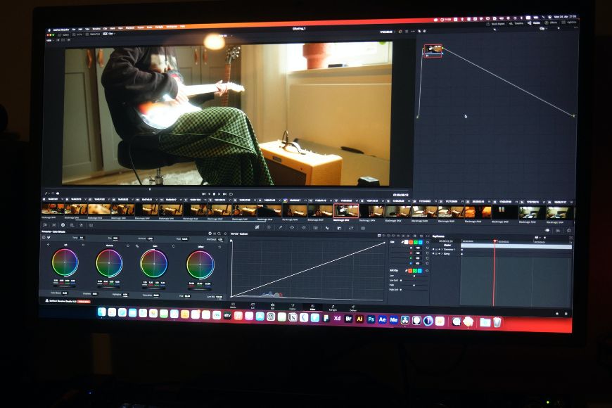 A computer screen showing a video editing on DaVinci Resolve.