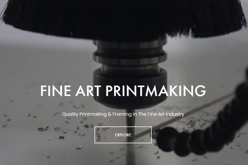 Fine art printing website screenshot.