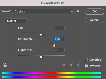 Adobe photoshop color saturation.