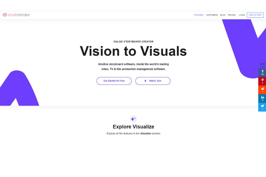 A website with the words vision to visuals.