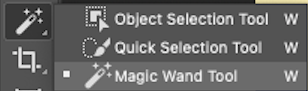 The magic wand tool in photoshop.