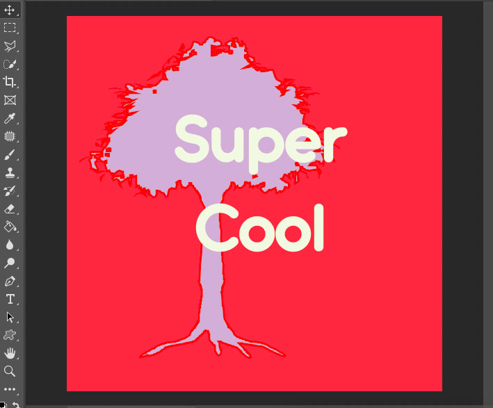 A tree with the word super cool on it.