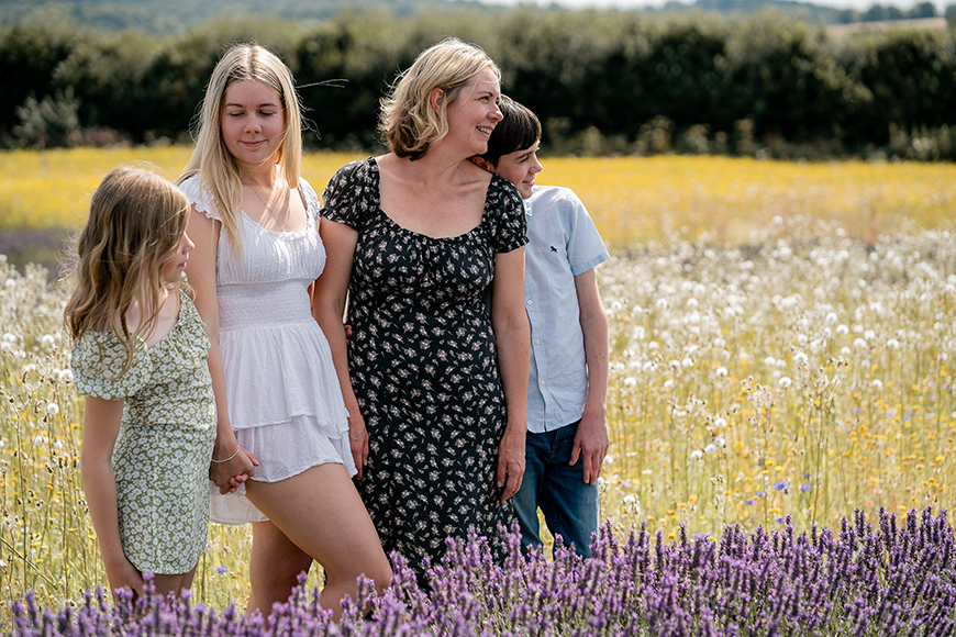 Family portraits in a lavender field.