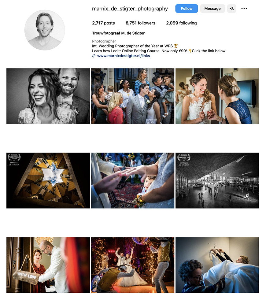 The instagram page of Marnix-de-Stigter