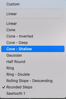 The cove shallow menu in adobe photoshop.