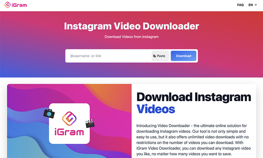 Instagram video downloader.