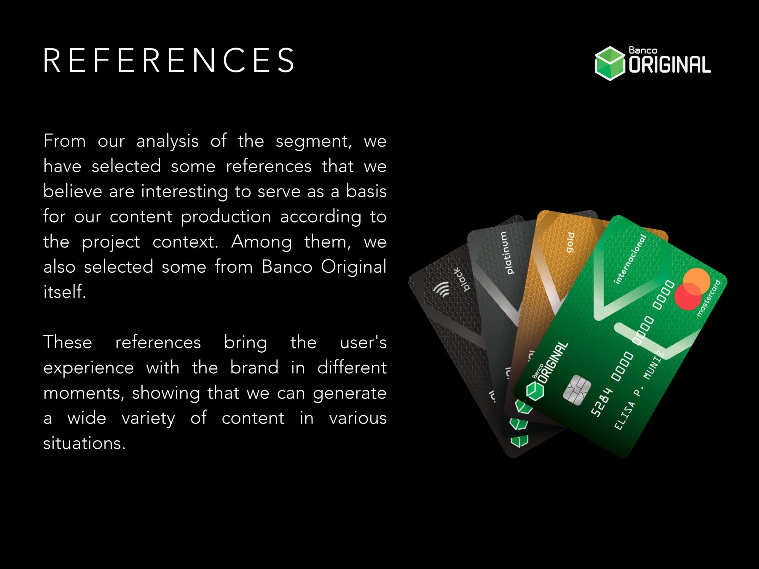 An image of a credit card with the words references.