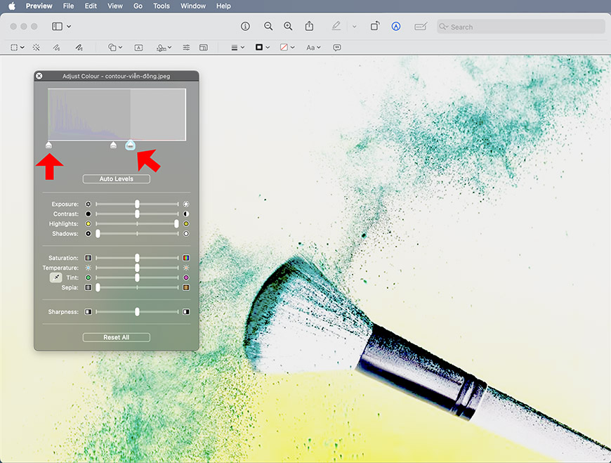 A photo of a brush in adobe photoshop.