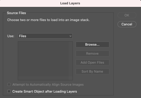 Load layers in adobe photoshop.