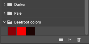 Beetroot colors in adobe photoshop.