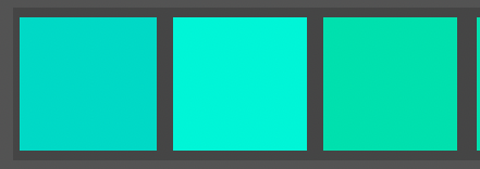 A green and blue color palette on a grey background.