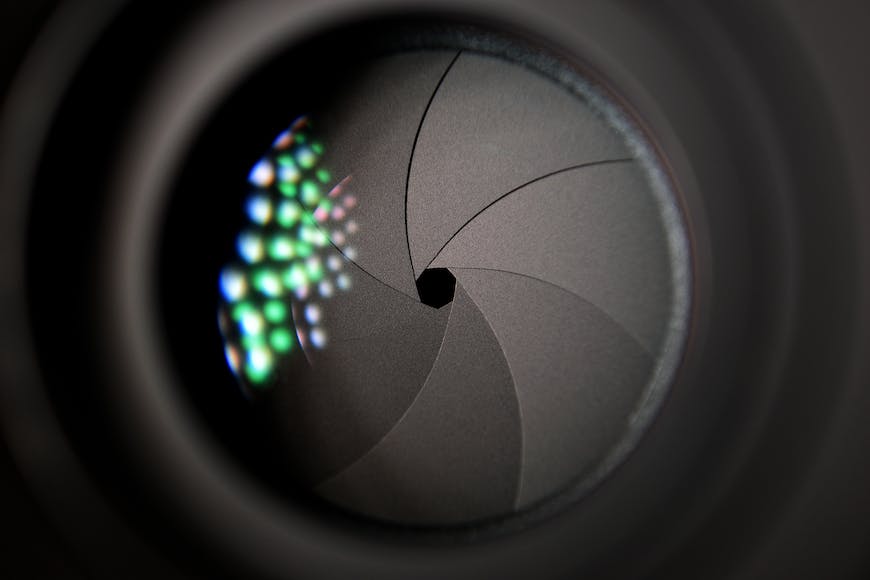 A close up of the lens of a camera.