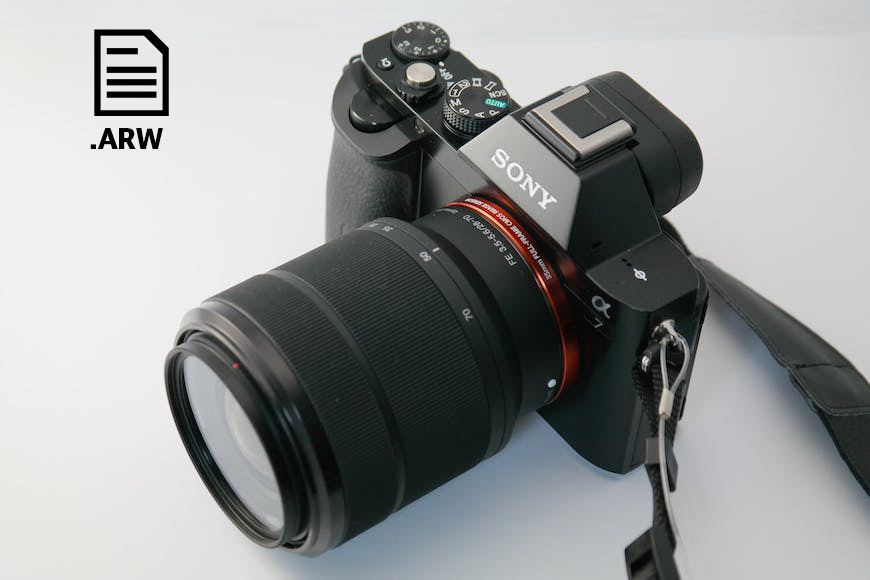 A sony a7rii camera with a lens attached to it.