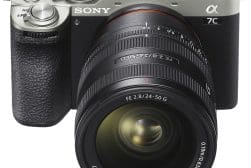The sony a7c camera with Sony 24-50mm f2.8 g lens attached.