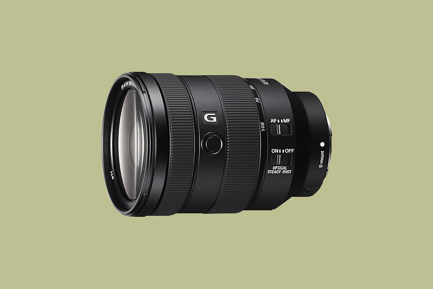 A camera lens with a lens on.