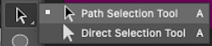 Path selection tool in adobe photoshop.
