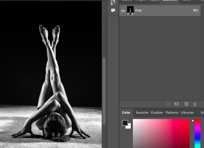 A photo of a naked woman in adobe photoshop.