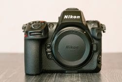 Nikon z8 series mirrorless camera body without a lens attached.