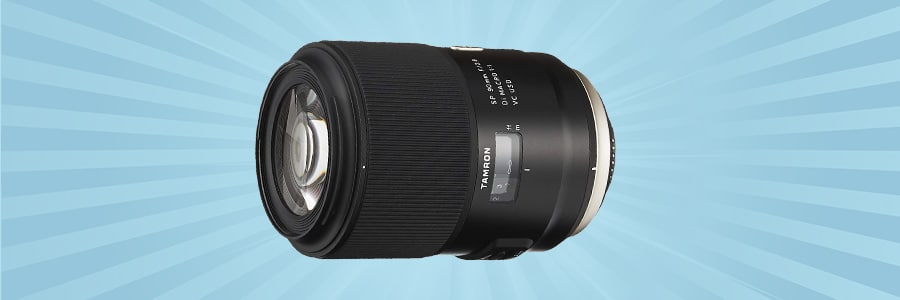 An image of a lens on a blue background.