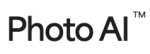 Text reads "Photo AI™" in black capital letters on a white background.
