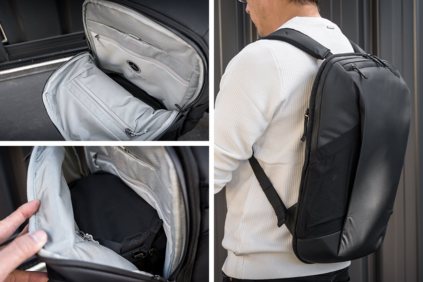 Slim and lightweight by design, this isn't intended to be a dedicated camera bag. Instead, it's a practical companion for those who travel light or frequently travel for work. That said, two XS Camera Cubes can be stacked inside if needed, although doing so makes quick access to your gear less convenient while you're on the move.
