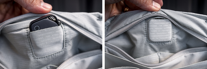 Hidden smart tracker pockets are included across the entire range, sized to securely accommodate an Apple AirTag, UGREEN FineTrack, or similar.