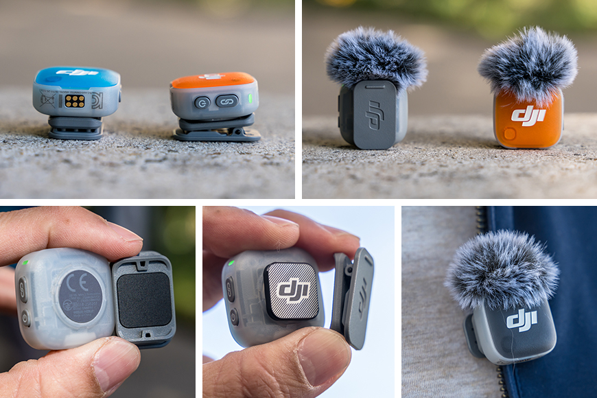 The Mic Mini 2 transmitters feature a strong magnet on the back, which securely holds either the clip or magnetic tab in place. They’re pretty strong magnets, too!