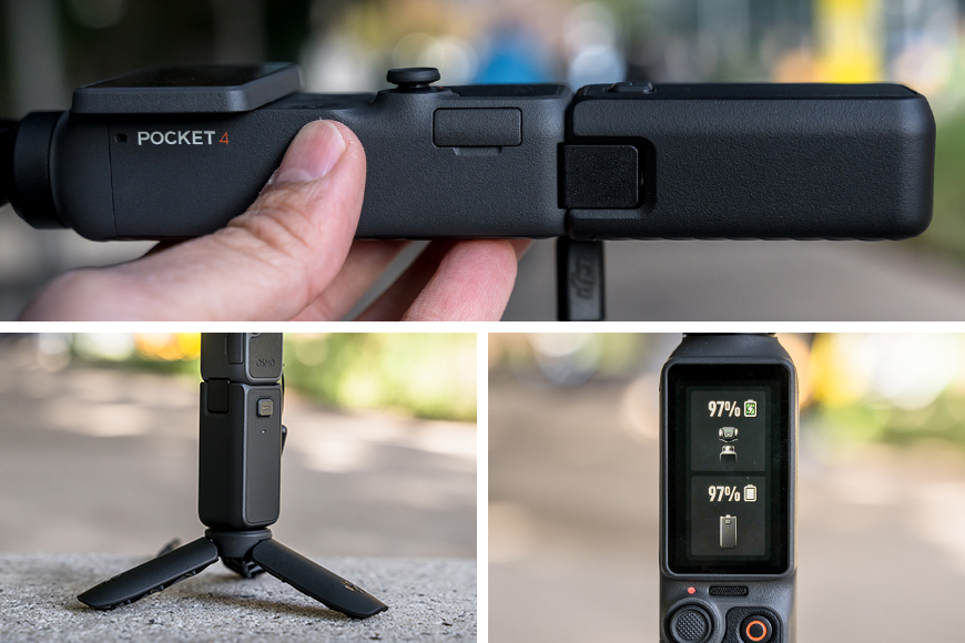 The Osmo Pocket 4 has great battery life already, but the optional Battery Handle extends that significantly, if you're happy with the extra cost and weight.