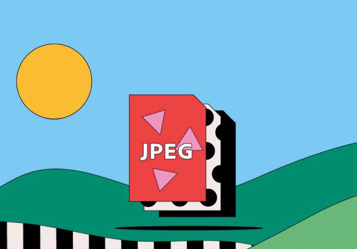A cartoon image of a box with the word jpeg on it.