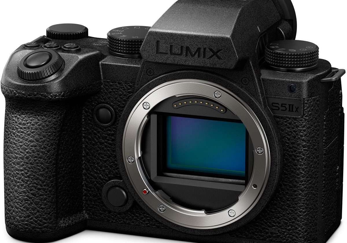 Mirrorless camera with exposed sensor and no lens attached.