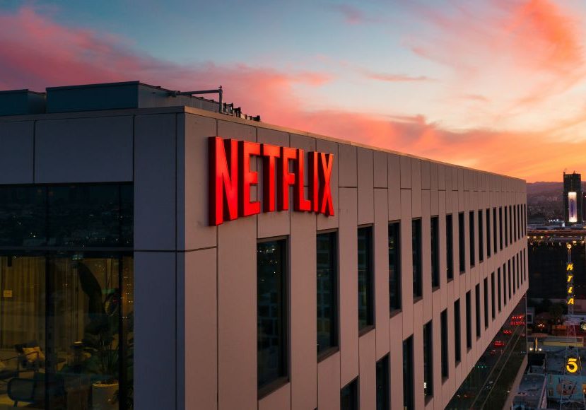 Netflix's headquarters in los angeles at sunset.
