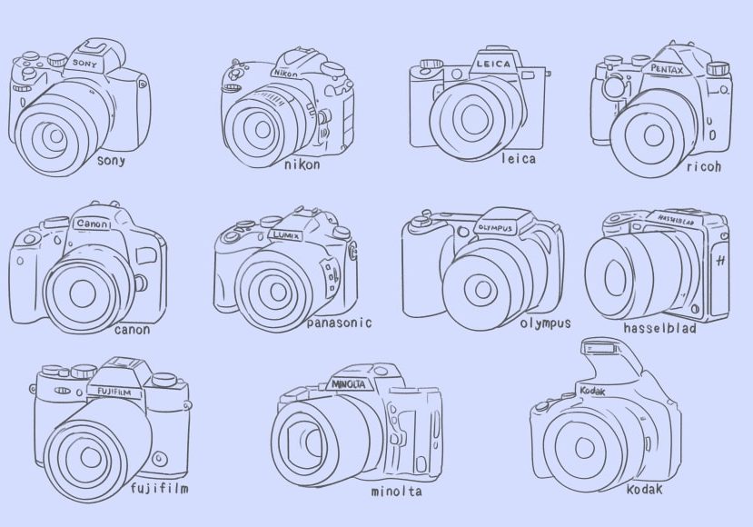 Camera Nikon Slr Clip Arts - Single Lens Reflex Camera Drawing, HD Png  Download , Transparent Png Image - PNGitem