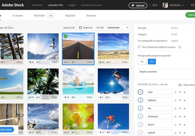 a screen shot of adobe stock web page with multiple pictures.