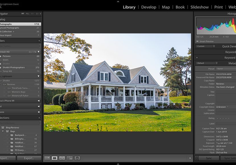 lightroom screen showing house