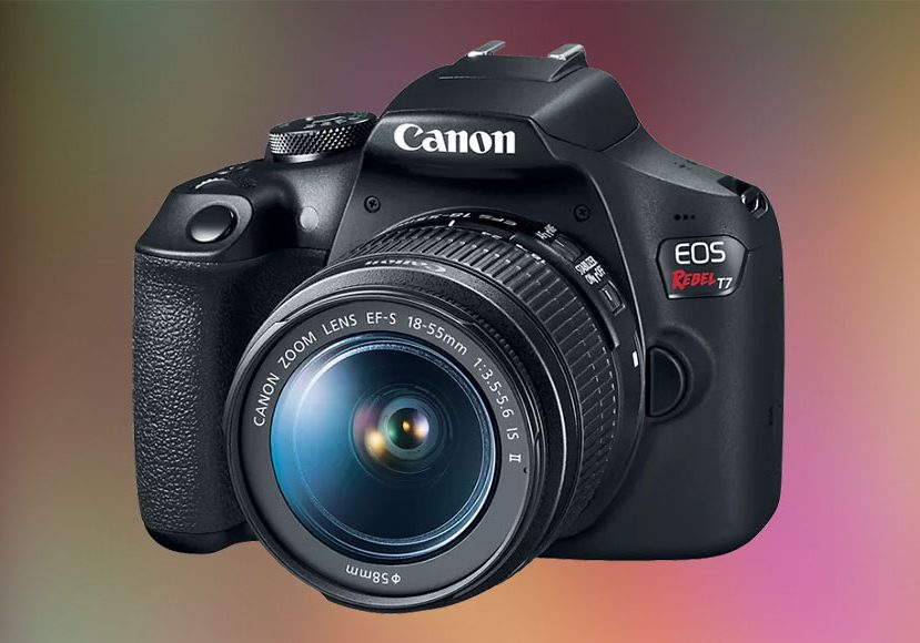 Canon eos rebel t7 with lens attached